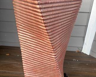 Ribbed Glazed Ceramic Twist Planter