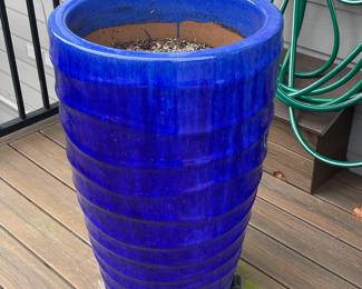 Cobalt Blue Ceramic Tall Planter