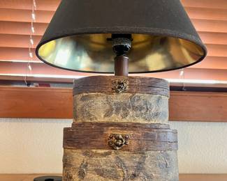 Rustic Resin Storage Boxes Table Lamp