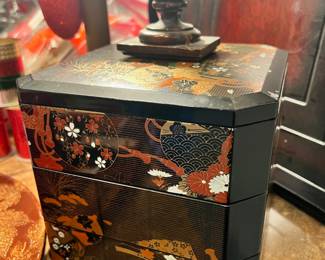 Japanese Lacquerware 3 Drawer Jewelry Box