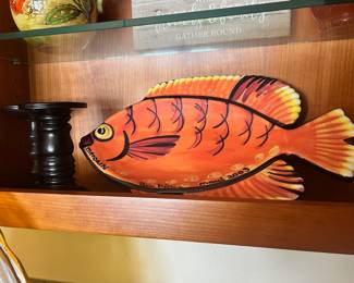 2003 Ben Diller Menpachi Maui Tropical Fish Pottery Platter