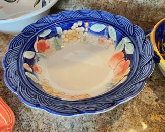 1960's Brunelli Bowl with Hand Painted Fruit Design – Made in Italy
