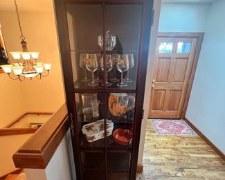 3 Tier Cherry Wood Curio Cabinet