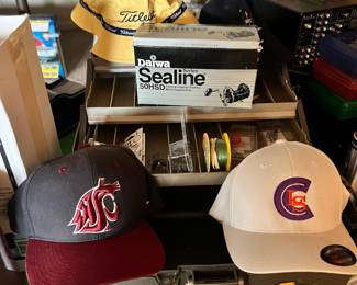WSU Cougars Ball Cap, Titleist Yellow Golf Bucket Hat, Daiwa Sealine Series 50 HSD Fishing Reel