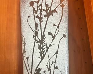 Frosted Vase with Etched Floral Design