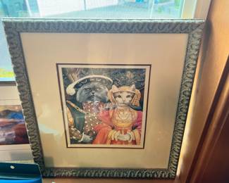 Framed & Matted Print of Royal Cats