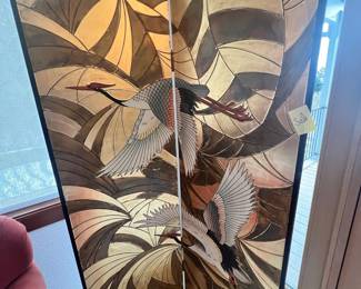 Japanese Two Panel Crane Screen