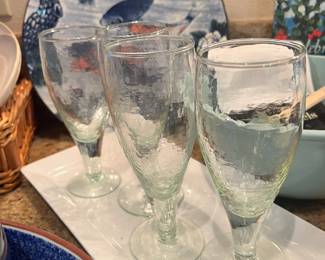 Set of 4 Pebbled Footed Aperitif Glasses