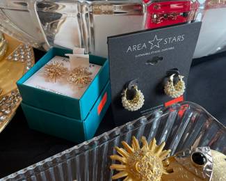 Area Stars Pearl Twist Gold Tone Hoop Earrings