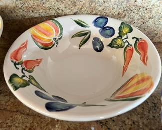 Varm Ceramica Pasta Bowl with Vegetable Design