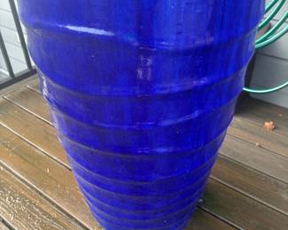 Cobalt Blue Ceramic Tall Planter