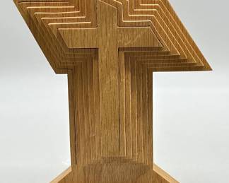 Hand Crafted 3-D Carved Wooden Cross