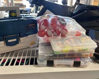 Plano Tackle Box With Fishing Suit Lures And Other Fishing Supplies