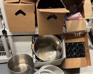 Beer Making Supplies With Bottles And Pans