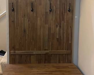 Entryway Hall Tree With 6 Hooks And 2 Basket Drawers