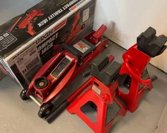 Pittsburgh Floor Jack Pair Of Big Red 3 Ton Jacks