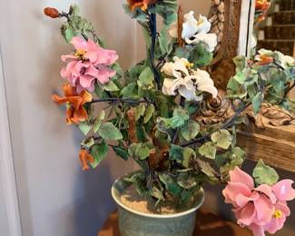 Asian glass "jade" tree