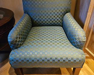 Geometric Pattern Occasional Chairs, Pair