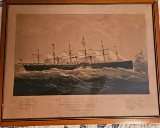 The "Great Eastern". 22,5000 Tons - 3000 Horse Power. Currier and Ives Original