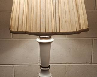 Mid-Century Porcelain and Brass Lamp