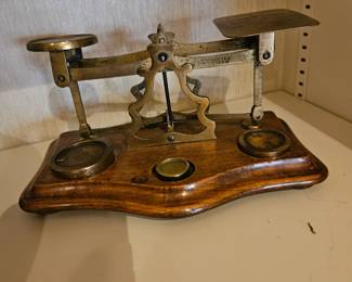 Antique English Postal Scales with weights