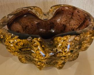 VTG MID CENTURY BAROVIER & TOSO MURANO GLASS ASHTRAY
