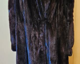 Vintage Anne Klein Black Full Length Mink Coat