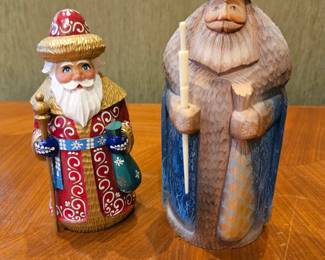 Vintage Hand Painted Santas