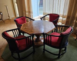 Game Table with 4 Chairs on wheels
