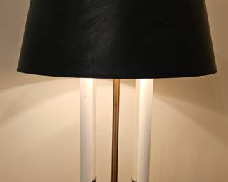 Vintage Stiffel Quad Candlestick Bouillotte Lamp with Black Shade