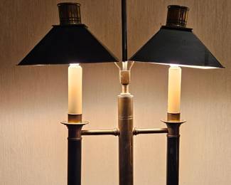 Brass & Tole Empire Style Bouillote Table Lamp