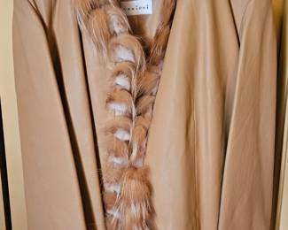 Vintage Vericci Leather & Fox Fir Trim Jacket