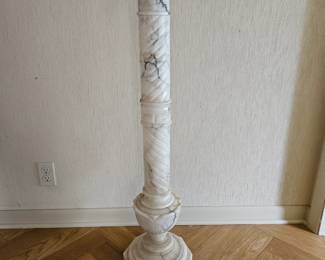 Neoclassical Carrara Marble Pedestal Table, Sculpture Stand or Column Italy 1950
