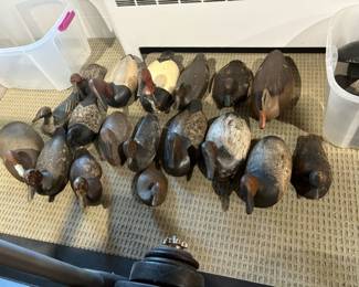 . . . and 18 more vintage duck decoys . . . they were so well behaved when posing for this photo!