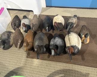. . . 13 IS a lucky number when it comes to grouping some fine vintage duck decoys