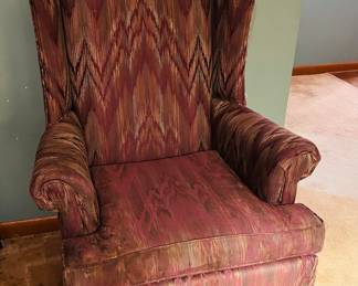 1 of 2 wing back chairs