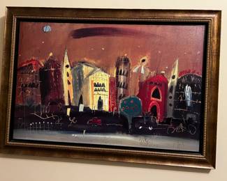 This is a print of the artwork "Citta" by Luca Giovagnoli.
• Artist: Luca Giovagnoli
• Title: Citta
• Style: Abstract cityscape
• Medium: Print of the original painting