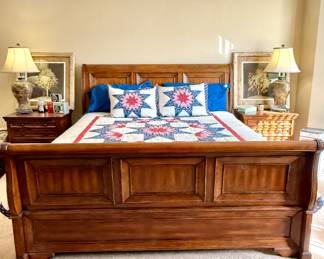 Aspen furniture king size bed w/ storage bed frame 