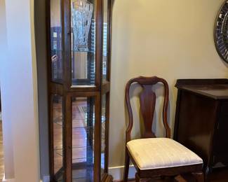 Mahogany Vintage Lighted Curio Cabinets (2)