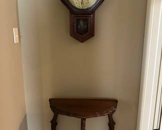 Mahogany Demilune Table with Swan Neck