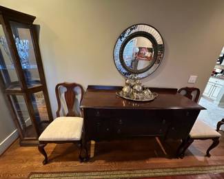 Mahogany Buffet and Silver Tea Set