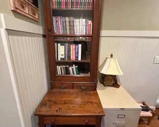 Antique Primitive Desk & Bookcase