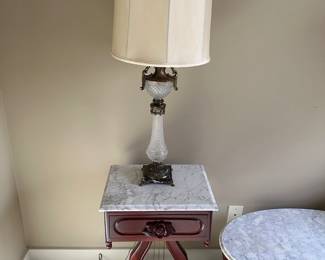 Victorian Side Table with Marble Top