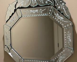 Vintage Venetian Etched Glass Mirror
