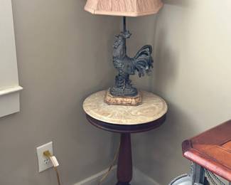 Antique Mohagany Plant Stand with Marble Top