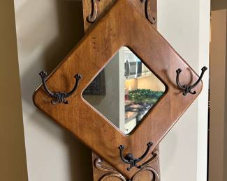 Antique Oak Hall Tree