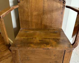 Antique Oak Hall Tree