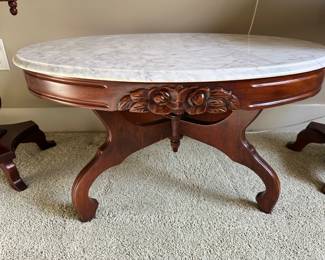 Victorian Coffee Table with Marble Top