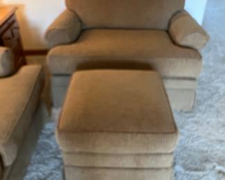 Smith Brother’s chair and a half with ottoman.