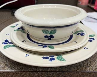 Heartstone Pottery, Blueberry Design.